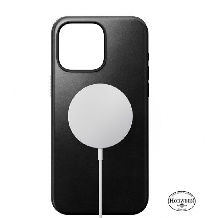 NOMAD θήκη δερμάτινη RUGGED MODERN Horween MagSafe για Apple iPhone 15 Pro 6.1 - ΜΑΥΡΟ - NM01612285